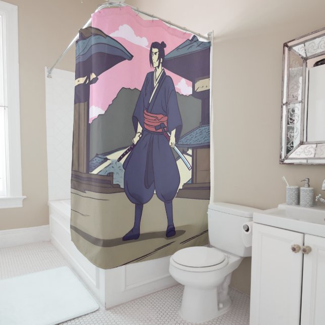samurai shower curtain (In Situ)