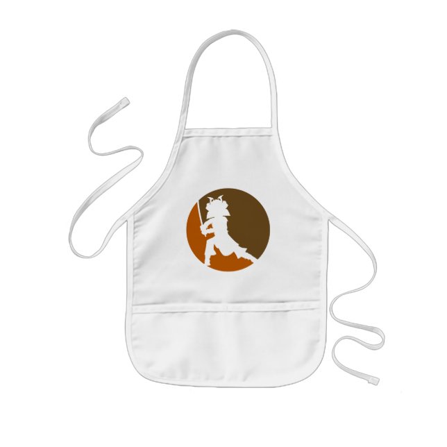 Samurai Silhouette Apron. Kids Apron (Front)