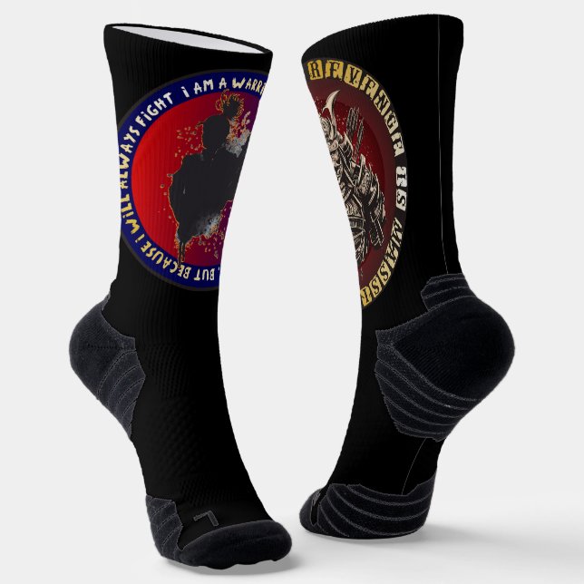 Samurai Silhouette - Japanese Warrior Quote Socks (Angled)