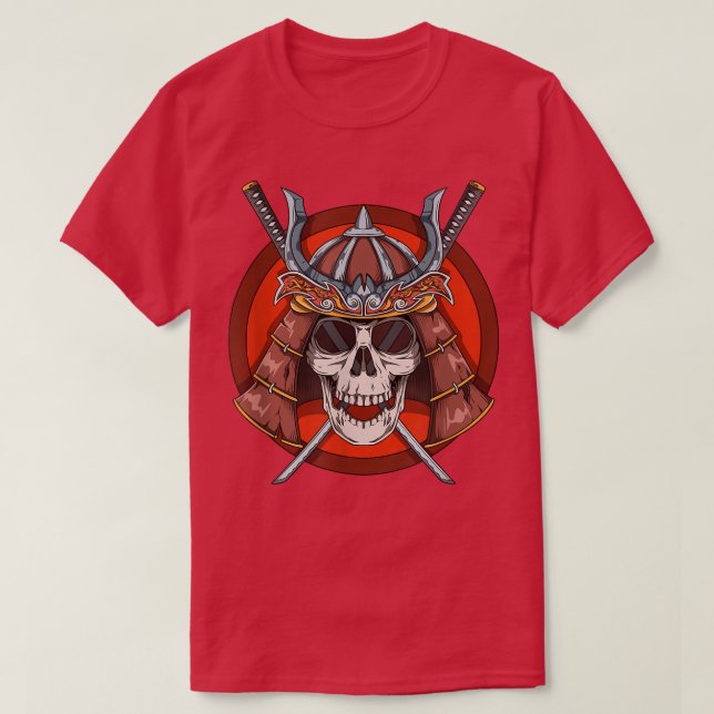 Samurai Skeleton Japanese Warrior  (2) T-Shirt (Design Front)