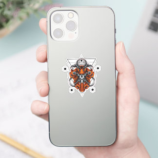 Samurai Skull with Geometric Patterns