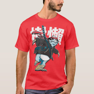 Samurai Sloth Cartoon Funny  (2) T-Shirt