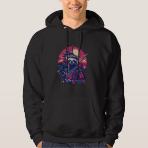 Samurai Sloth Pagoda Temple Japanese Warrior Japan Hoodie