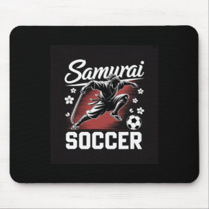 Samurai Soccer Warrior Spirit Footbyll Katana Blad Mouse Pad