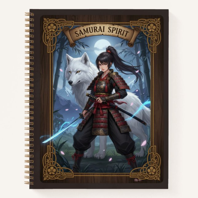 Samurai Spirit Anime Warrior & White Wolf Journal (Front)