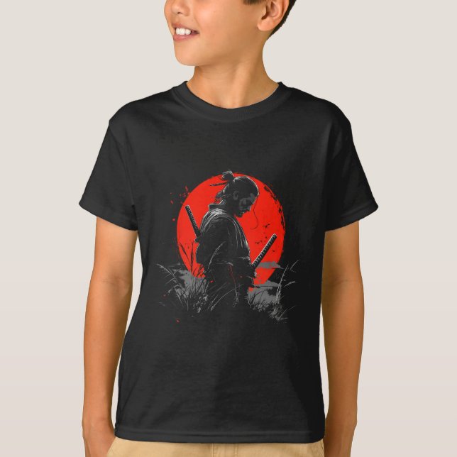 Samurai Spirit Graphic Modern Warrior's  T-Shirt (Front)