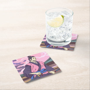 samurai square paper coaster