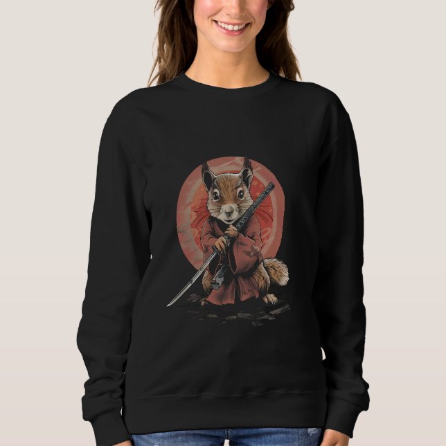 Samurai Squirrel Japanese Ninja Squirrel Japanese  Sweatshirt (Front)