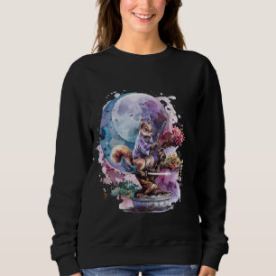 Samurai Squirrel Moon Artwork Japanese Samurai Squ Sweatshirt