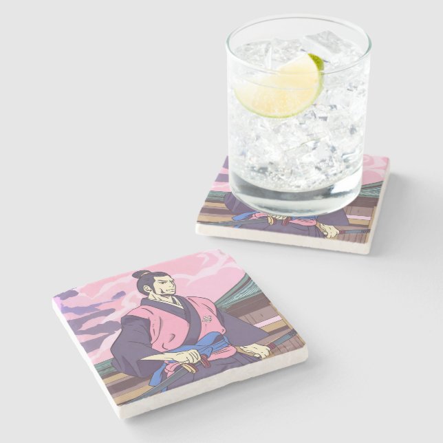 samurai stone coaster (Side)