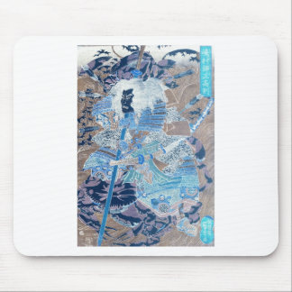 Samurai surfing on the backs of crabs c. 1800's mouse pad