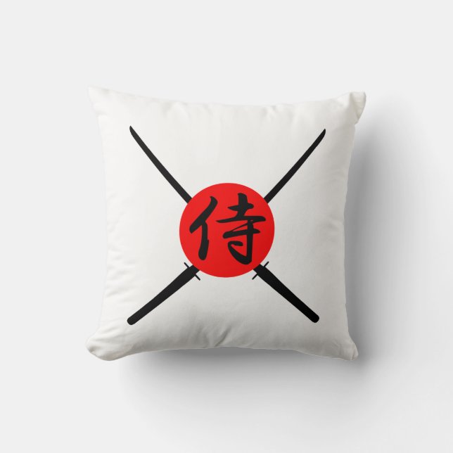 SAMURAI - Sword & Kanji Cushion (Front)