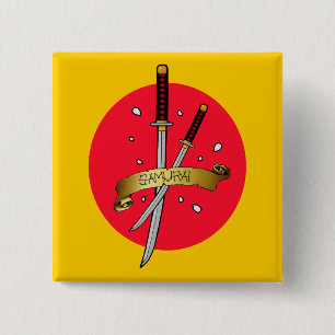 Samurai Sword Tattoo 15 Cm Square Badge