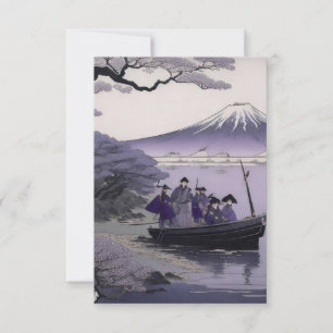 Samurai Thank You Card Mount Fuji Japanese Art