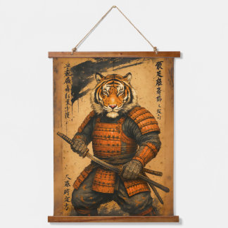 Samurai Tiger – Sumi-e Ink Warrior Art Hanging Tapestry