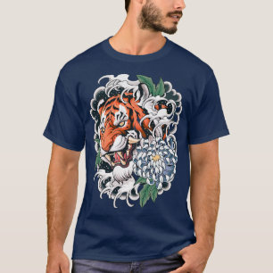 Samurai Tiger The Great Wave Japanese Retro T-Shirt