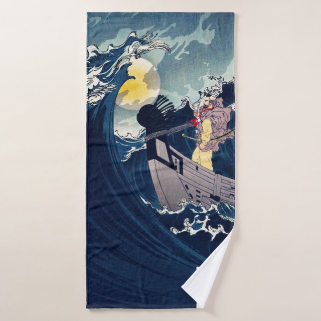 Samurai to Calm the Rough Seas, Yoshitoshi Bath Towel (Bath Towel)