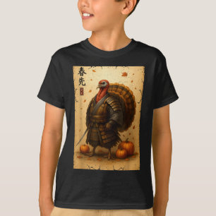 Samurai Turkey Thanksgiving Japanese Warrior Anime T-Shirt