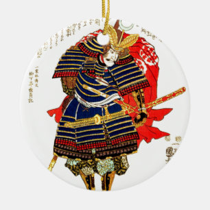 Samurai - Utagawa Kuniyoshi 歌川 国芳 Ceramic Tree Decoration