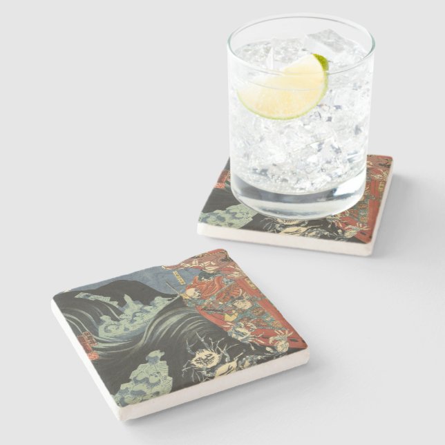 Samurai Versus the Ghost Crabs Stone Coaster (Side)