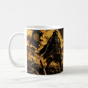 Samurai Victory (勝) – Golden Battlefield Japanese Coffee Mug