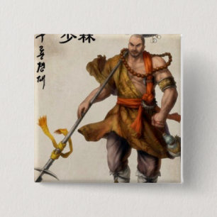 samurai warrior 15 cm square badge