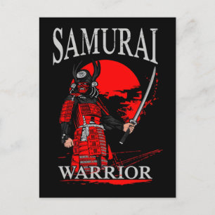 Samurai Warrior Blade: Bold Brushstroke Battle Ban Postcard