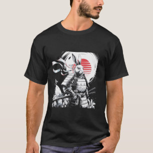Samurai Warrior Bunny Rising Sun Japan Easter Art T-Shirt
