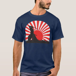 Samurai Warrior Bushido Oni Sword Sunset Japanese  T-Shirt