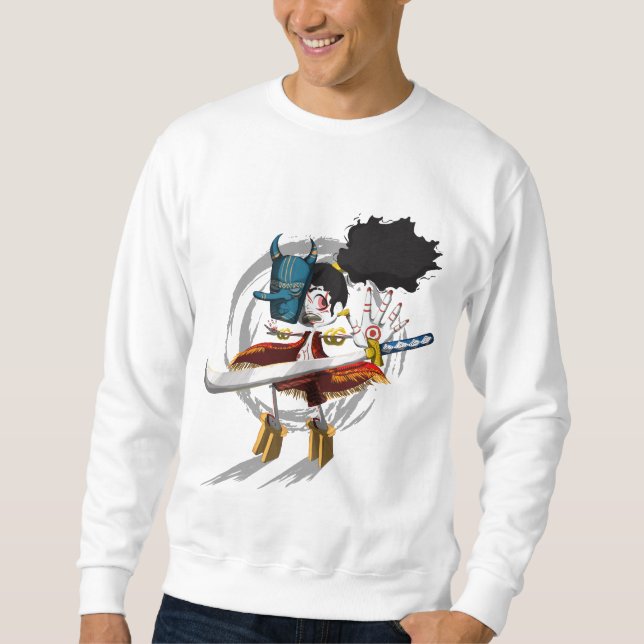 Samurai Warrior Chibi Demon Mask Sweatshirt (Front)