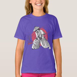Samurai Warrior Hits with Katana T-Shirt