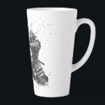 Samurai Warrior in Action Japanese Art Ceramic  Latte Mug<br><div class="desc">A striking black-and-white illustration of a samurai warrior ready for battle. Inspired by traditional Japanese culture,  bushido code,  and manga art style. Perfect for fans of samurai,  Japan,  anime aesthetics,  and minimalist ink designs. A unique decorative ornament and a great gift idea.</div>