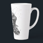 Samurai Warrior in Action Japanese Art Ceramic  Latte Mug<br><div class="desc">A striking black-and-white illustration of a samurai warrior ready for battle. Inspired by traditional Japanese culture,  bushido code,  and manga art style. Perfect for fans of samurai,  Japan,  anime aesthetics,  and minimalist ink designs. A unique decorative ornament and a great gift idea.</div>