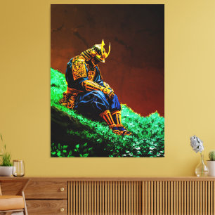 Samurai Warrior in Golden Armour – Epic Japanese Canvas Print