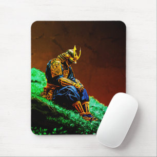 Samurai Warrior in Golden Armour – Epic Japanese Mouse Pad