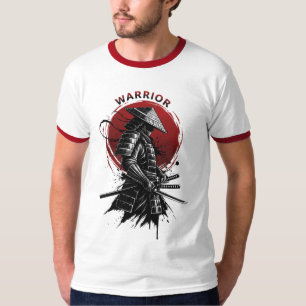 Samurai Warrior Rising Sun Japanese Ink Style T-Shirt