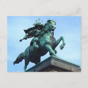 Samurai Warrior Statue- postcard
