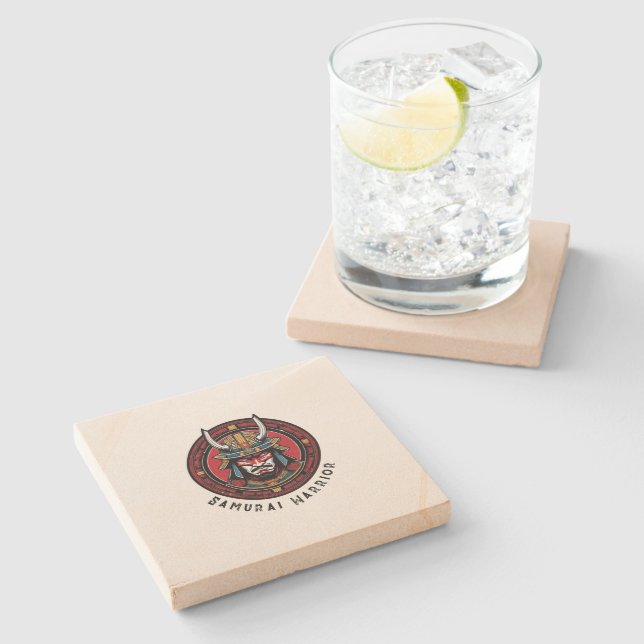 Samurai Warrior Stone Coaster (Side)