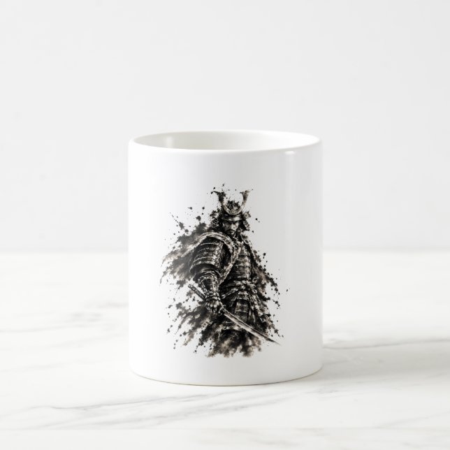 Samurai Warrior – Sumi-e Coffee Mug (Center)