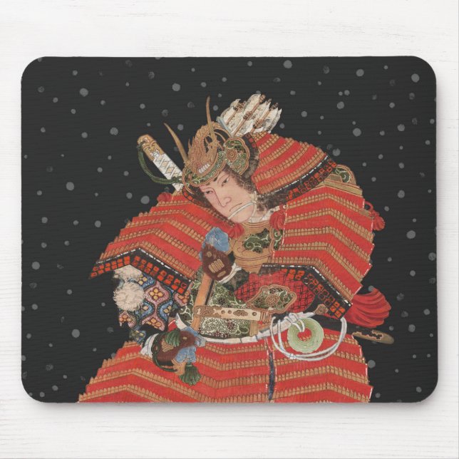 Samurai Warrior Vintage Japanese Art Mouse Pad (Front)