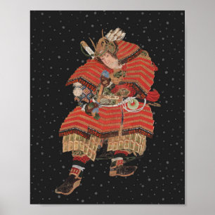 Samurai Warrior Vintage Japanese Art Poster