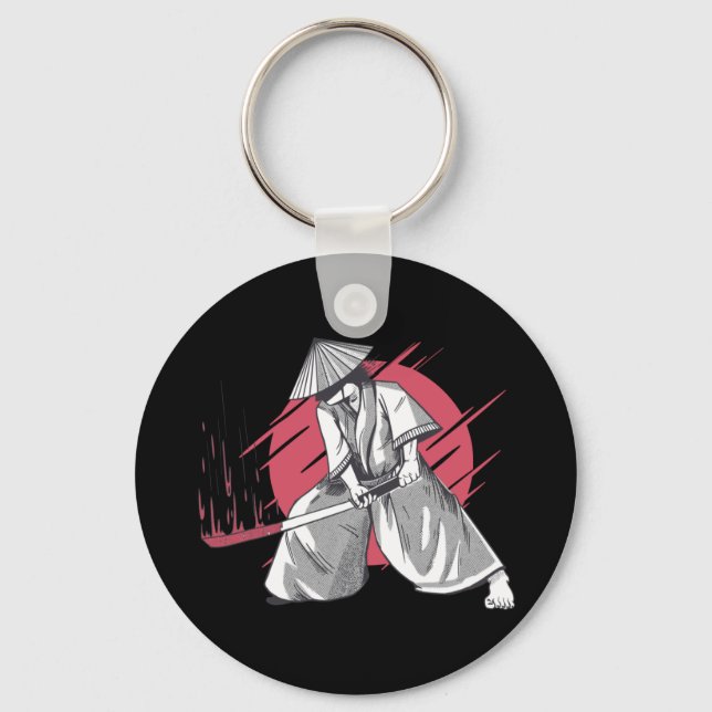 Samurai Warrior with Katana Key Ring (Front)