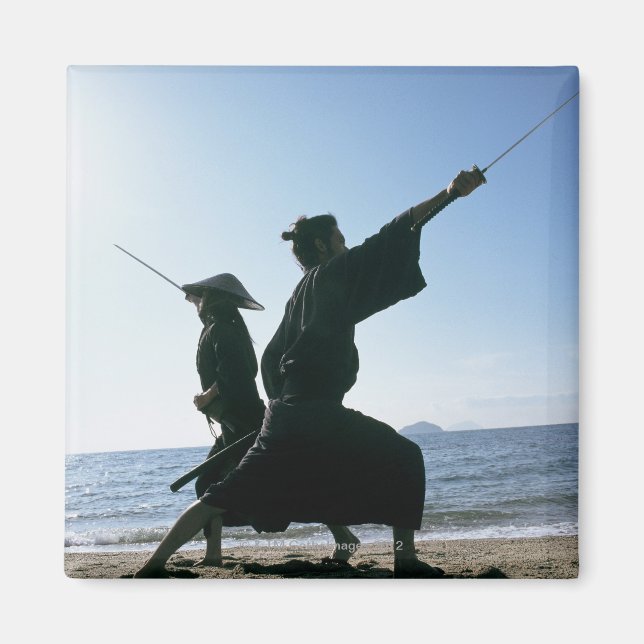 Samurai warriors attacking each other 9 magnet (Front)