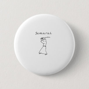 Samurai way of the warrior gift present 6 cm round badge