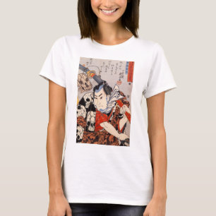 Samurai Wearing a Skull Pattern T-Shirt