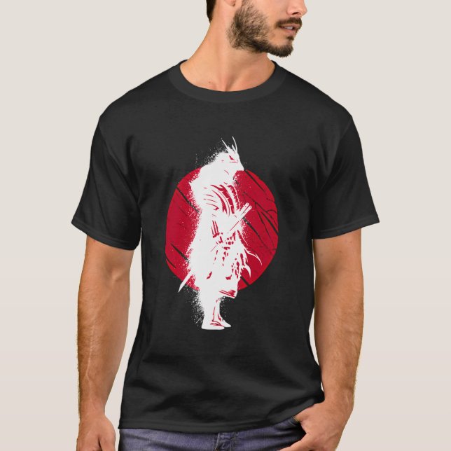 Samurai With Japanese Samurai And Samurai Bushido  T-Shirt (Front)