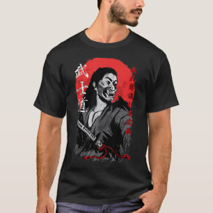 Samurai with Oni Mask Bushido Code T-Shirt