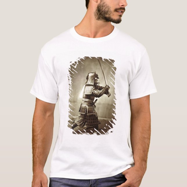 Samurai with raised sword, c.1860 (albumen print) T-Shirt (Front)