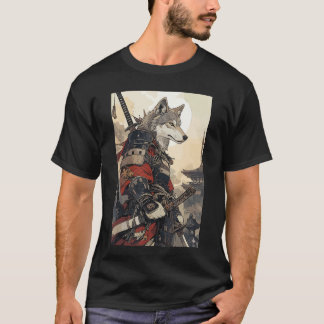 Samurai Wolf s for Women Men Vintage Japanese funn T-Shirt