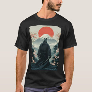 Samurai Wolf Warrior Fuji Mount Vintage Japanese T-Shirt